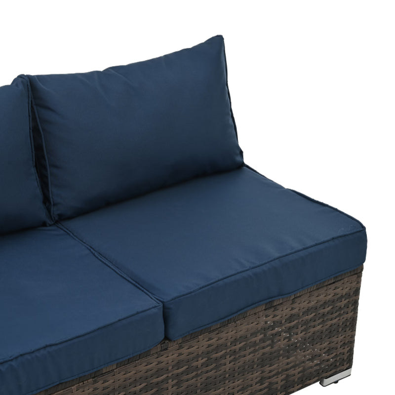Patio Furniture, Outdoor Furniture, Seasonal PE Wicker Furniture, 4 Set Wicker Furniture with Tempered Glass Coffee Table