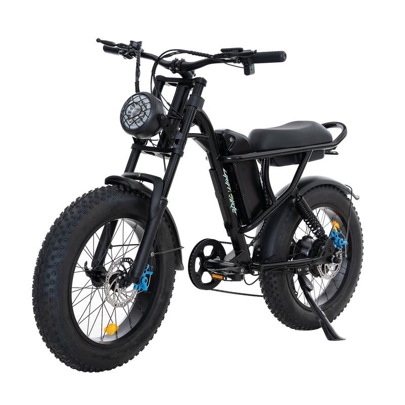 DRIFT.SLIDE 1500W Peak Power Electric Bike for Adults, 28 MPH 60 Miles Electric Moped Style Bike, 48V 20.8 Ah UL 2849 Removable Battery, 7 Speed 20" All Terrain Fat Tire Ebike (J1 Pro) Bicycle Light