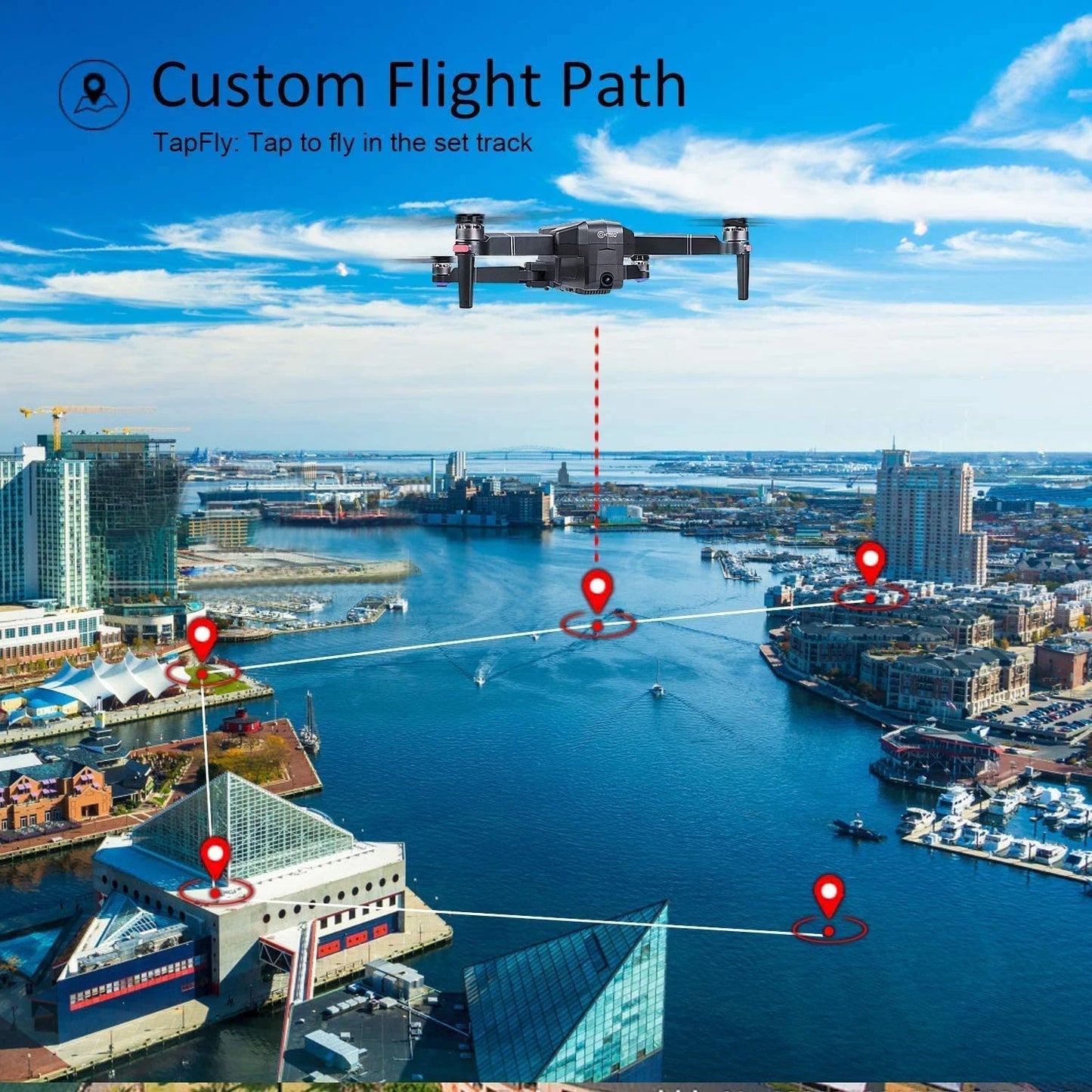 F24 PRO 4K UHD Drone, GPS, 30-Min Flight, Foldable Mini Drone, Brushless Motors, FPV, Wi-Fi, RC Quadcopter for Kids & Adults, Beginners & Enthusiasts, Carrying Case, Black