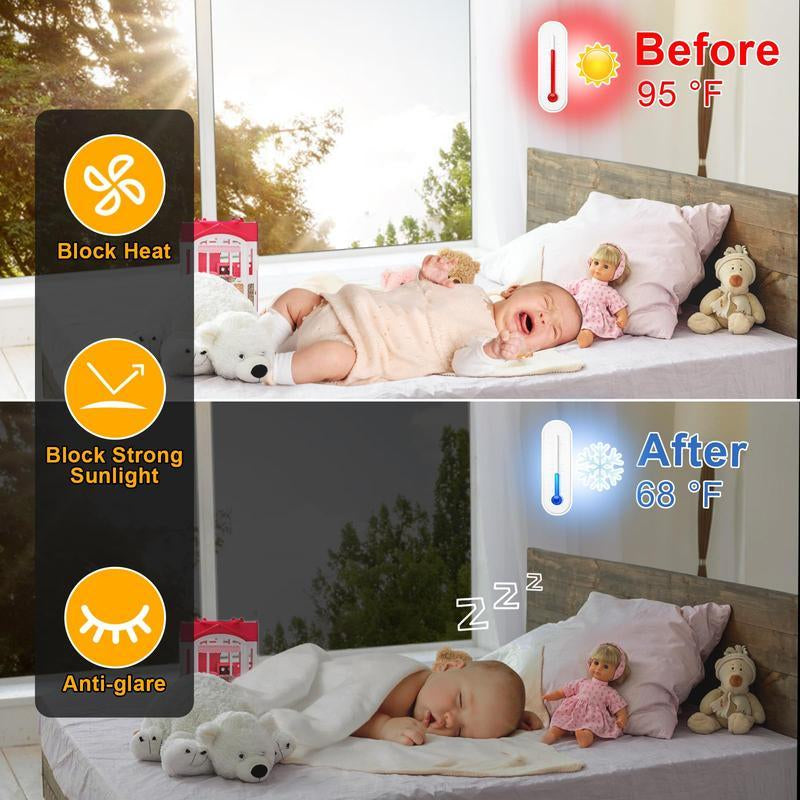 Daytime Privacy Window Film- One Way Mirror, Anti-Uv & Heat Control for Home and Óffice, Static Cling Easy Install,Uv Sun Blocking, Black,17.5 Inch X6.5 Feet