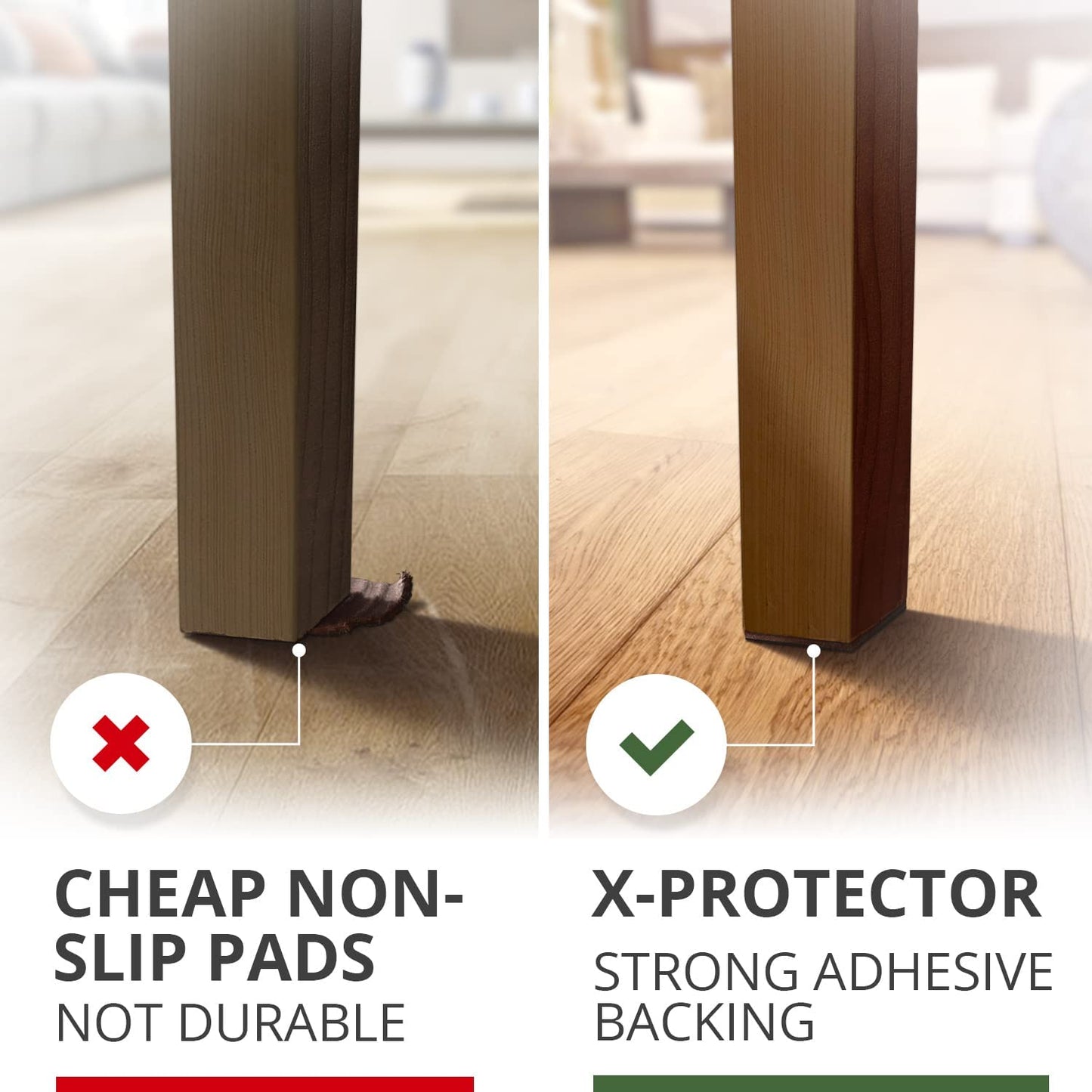 Non Slip Furniture Pads – 24 Premium Furniture Grippers 1 1/2"! Best Selfadhesive Rubber Feet Furniture Feet – Ideal Non Skid Furniture Pad Floor Protectors – Keep Furniture in Place!