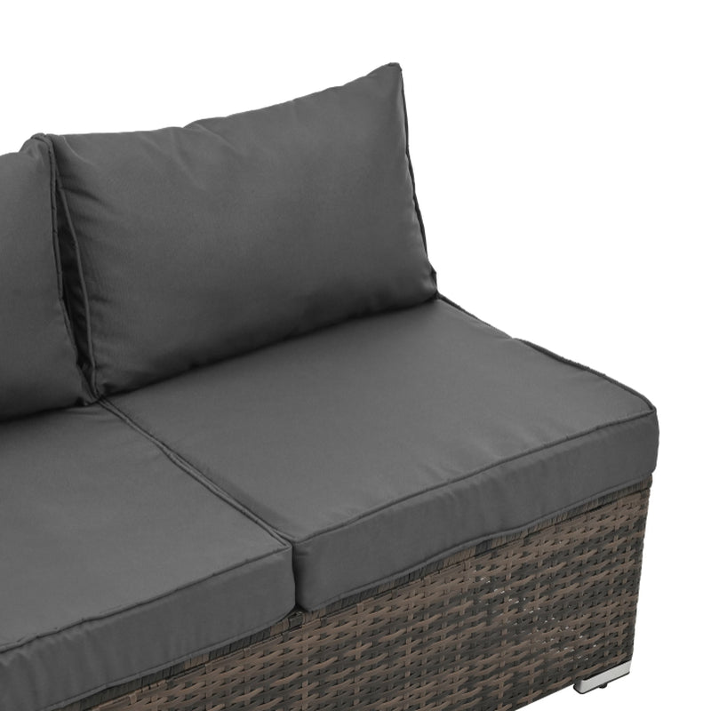 Patio Furniture, Outdoor Furniture, Seasonal PE Wicker Furniture, 4 Set Wicker Furniture with Tempered Glass Coffee Table