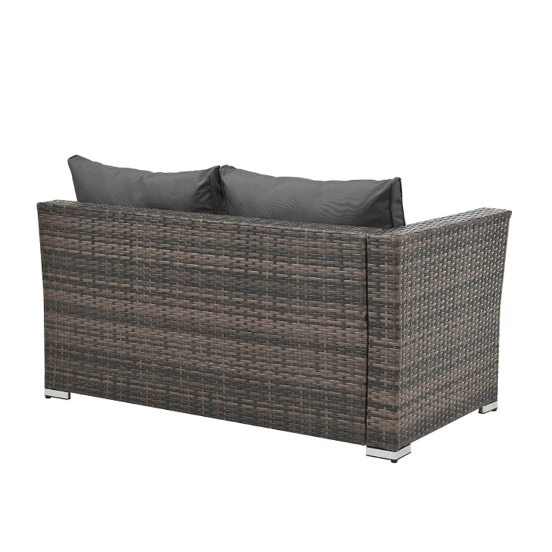 Patio Furniture, Outdoor Furniture, Seasonal PE Wicker Furniture, 4 Set Wicker Furniture with Tempered Glass Coffee Table