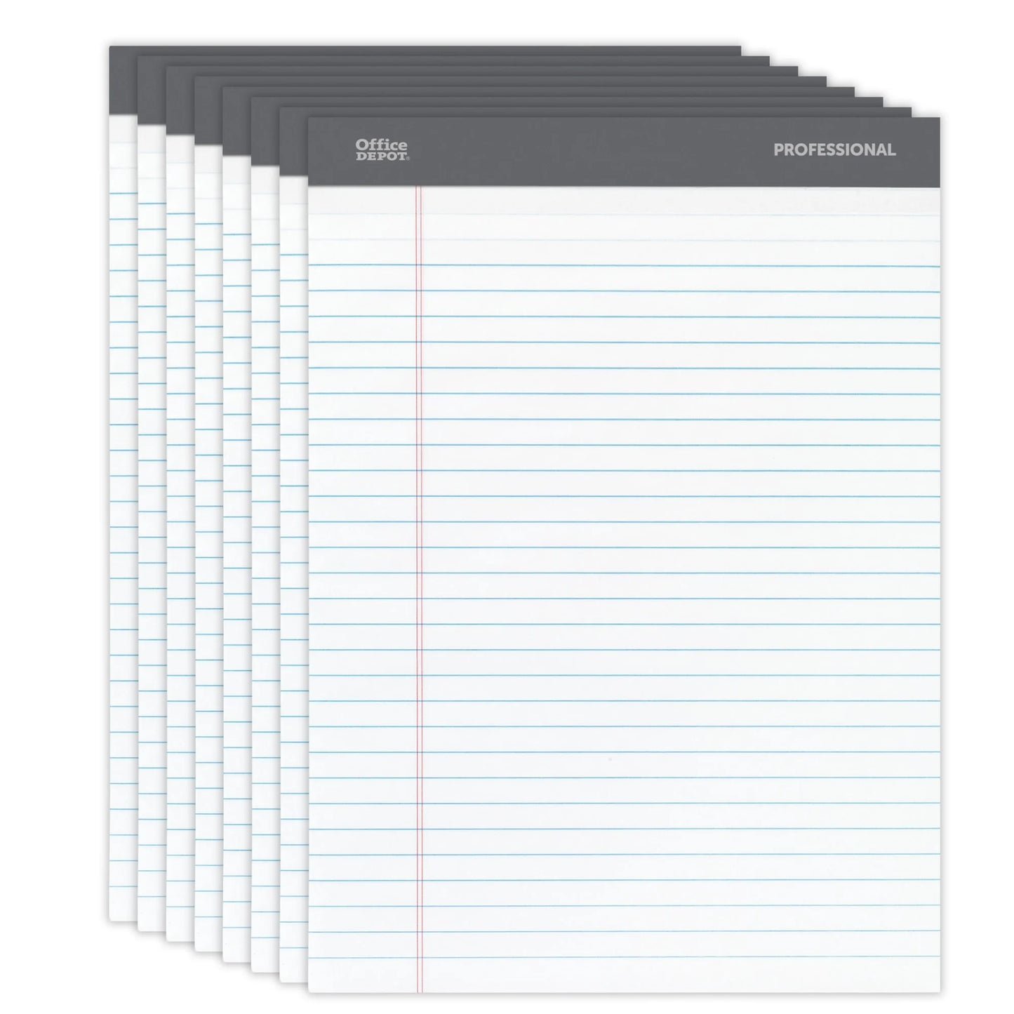 Professional Legal Pad, 8 1/2In. X 11 3/4In., Legal Ruled, 50 Sheets per Pad, White, Pack of 8 Pads, 99528