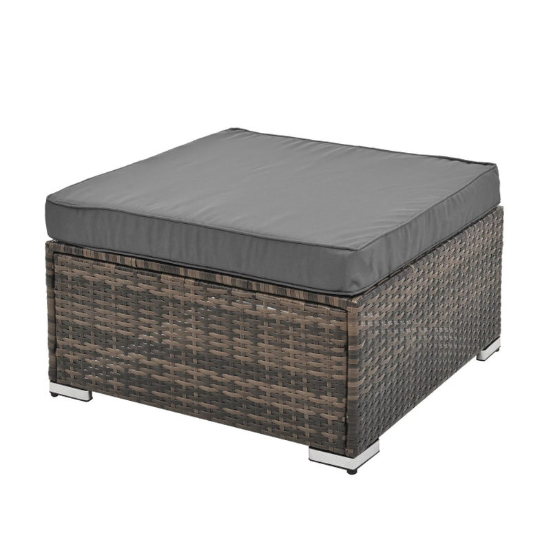 Patio Furniture, Outdoor Furniture, Seasonal PE Wicker Furniture, 4 Set Wicker Furniture with Tempered Glass Coffee Table