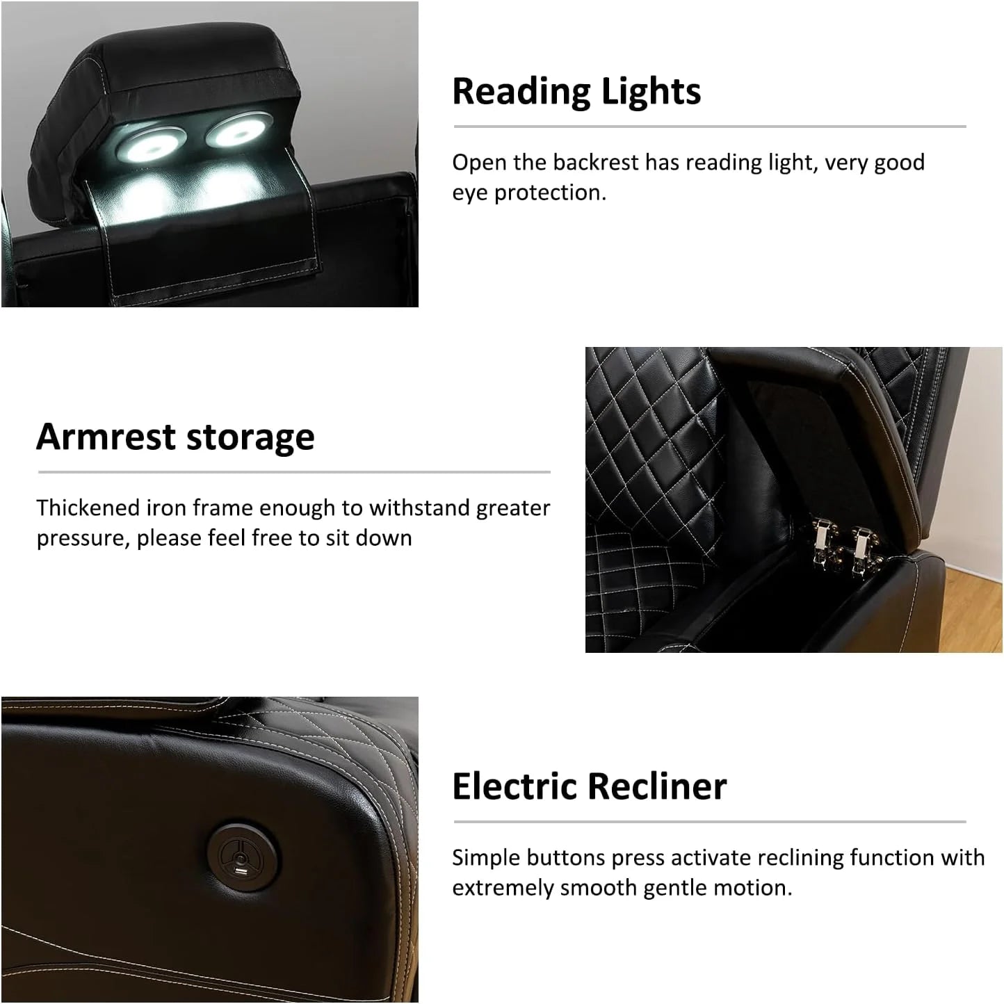 Breathable Leather Power Electric Recliner Chair