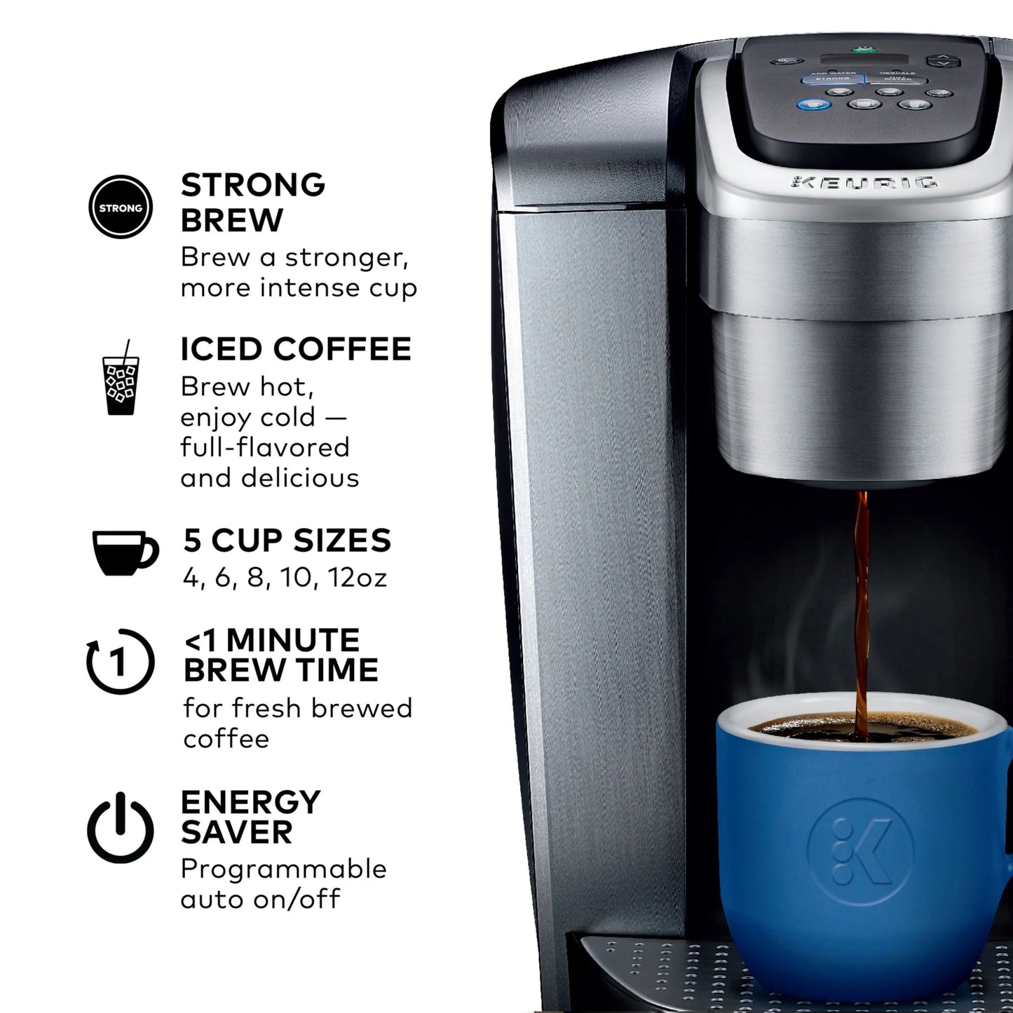 (2 Pack) K-Elite Single-Serve K-Cup Pod Coffee Maker, Brushed Silver