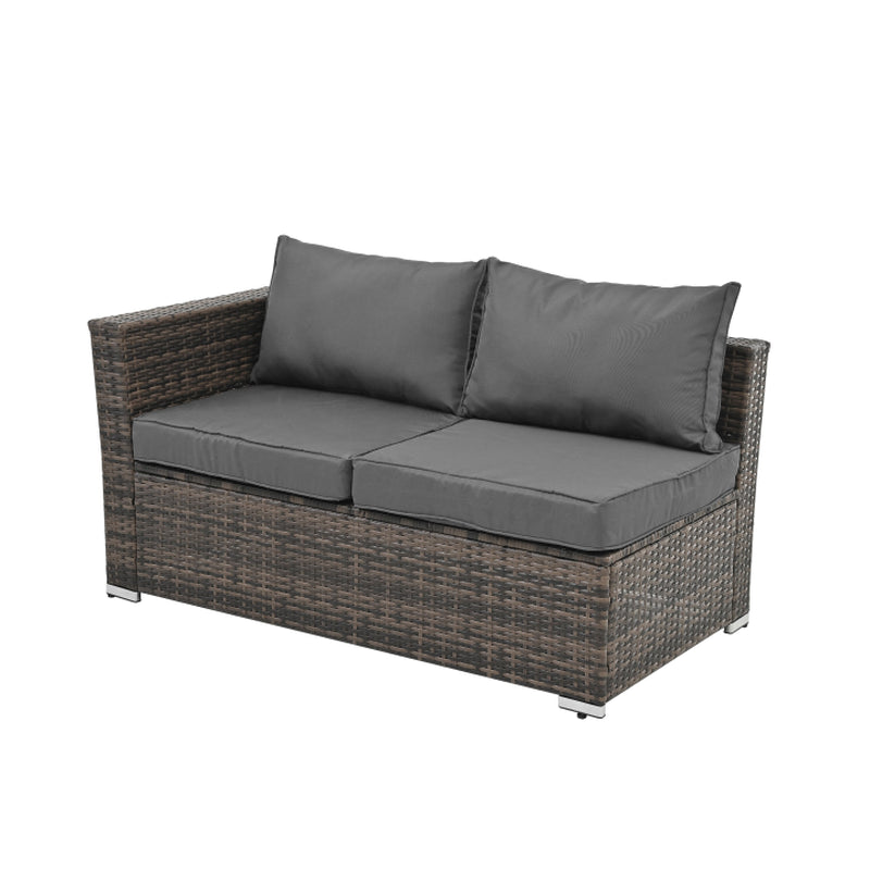 Patio Furniture, Outdoor Furniture, Seasonal PE Wicker Furniture, 4 Set Wicker Furniture with Tempered Glass Coffee Table