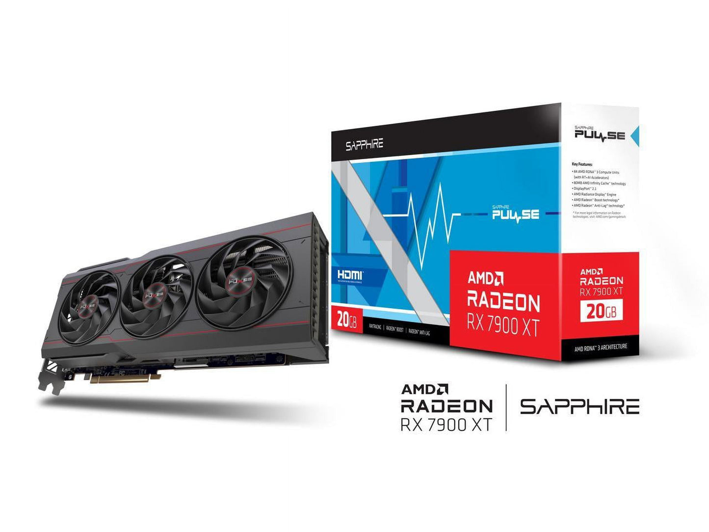 PULSE Radeon RX 7900 XT 20GB GDDR6 PCI Express 4.0 X16 ATX Graphics Card 11323-02-20G