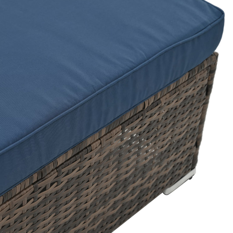 Patio Furniture, Outdoor Furniture, Seasonal PE Wicker Furniture, 4 Set Wicker Furniture with Tempered Glass Coffee Table