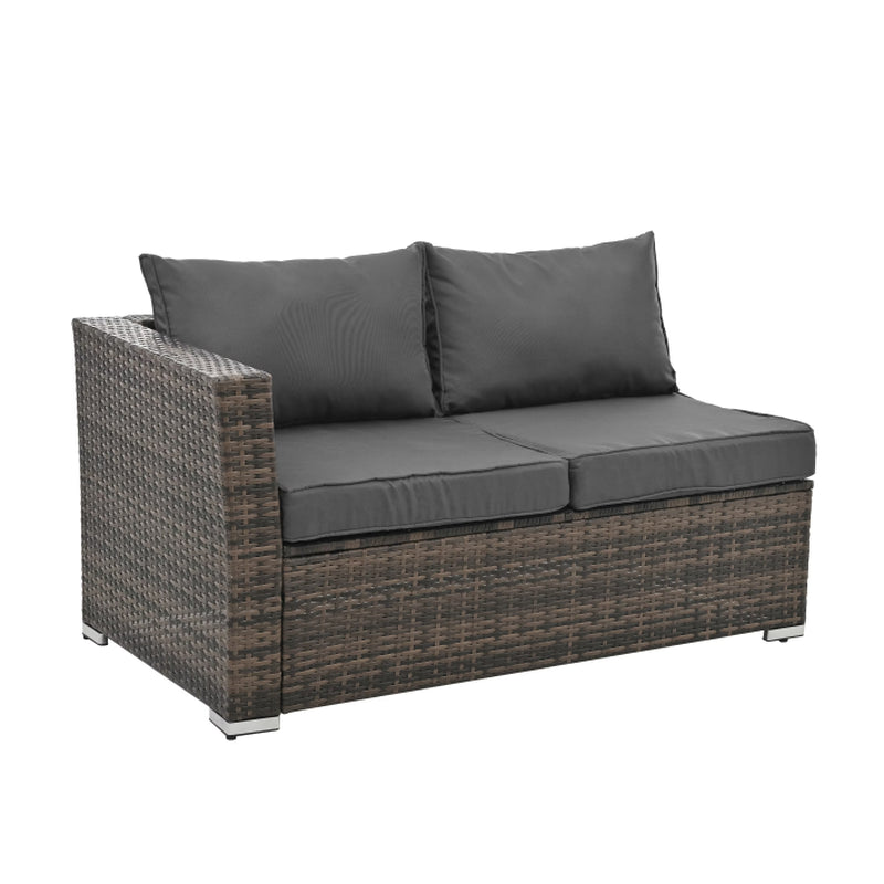 Patio Furniture, Outdoor Furniture, Seasonal PE Wicker Furniture, 4 Set Wicker Furniture with Tempered Glass Coffee Table