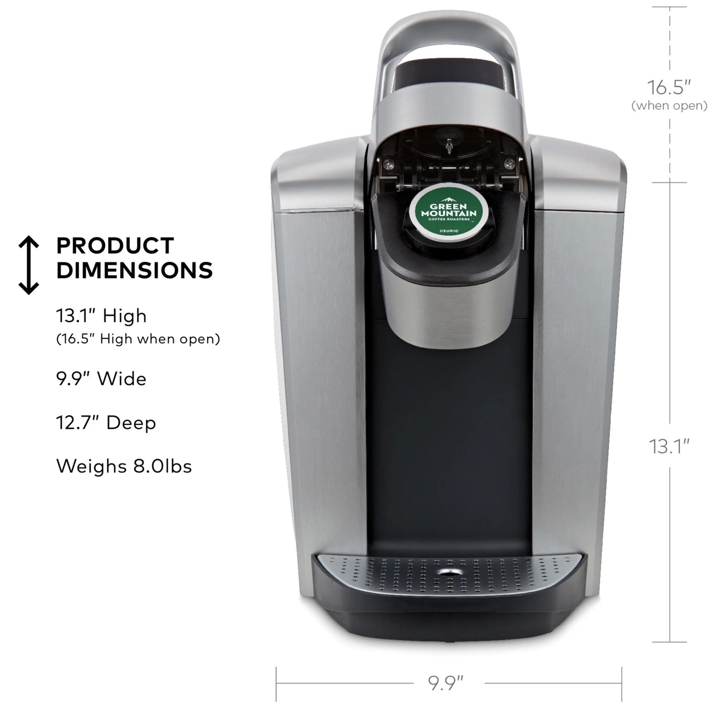 (2 Pack) K-Elite Single-Serve K-Cup Pod Coffee Maker, Brushed Silver