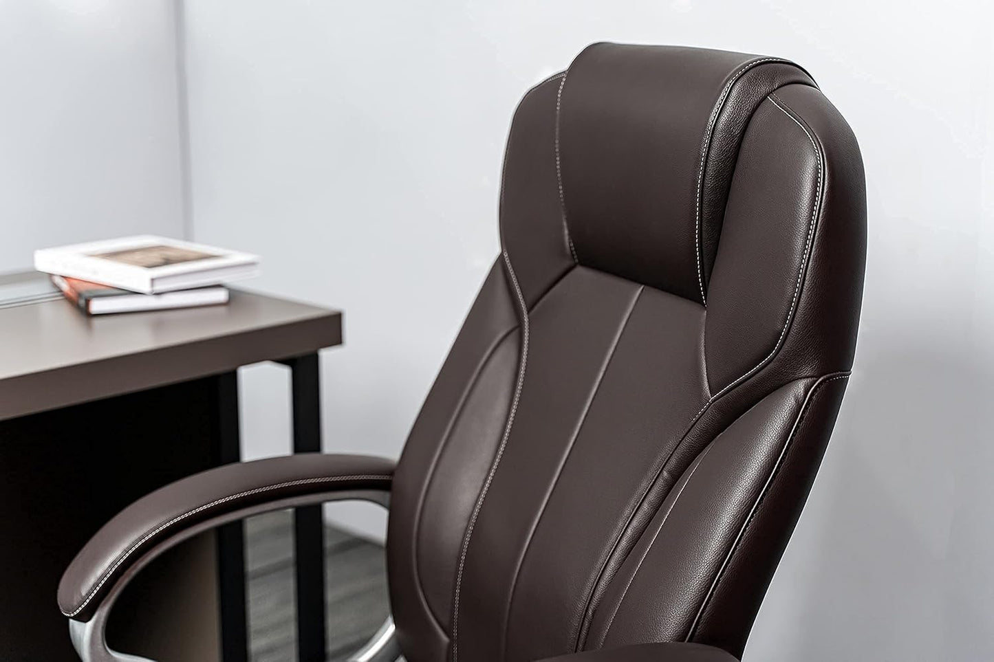 Executive Home Office Chair - Ergonomic Design, Modern, High Back, PU Leather, for Manager Office, Home Office - Brown