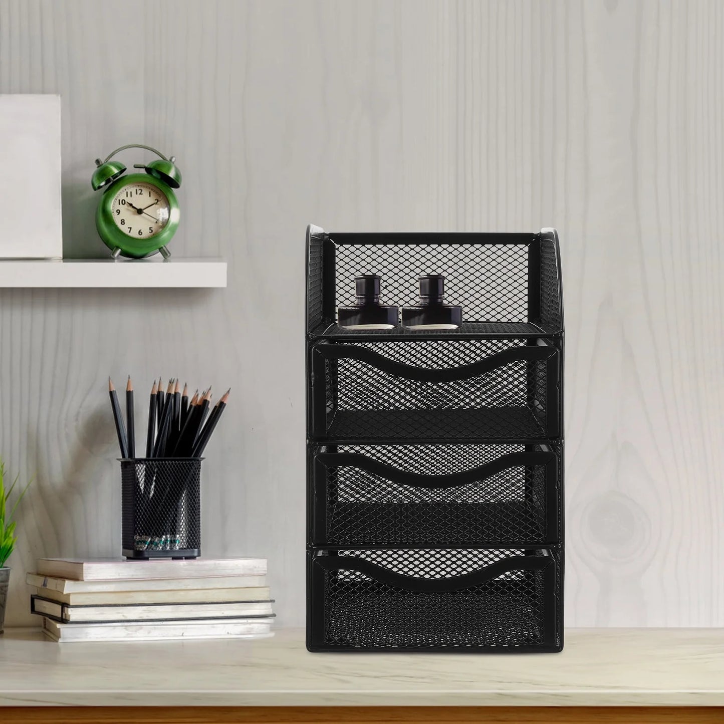 Office Desk Storage Rack Box Organizers Accessories Mesh Desktop Supplies