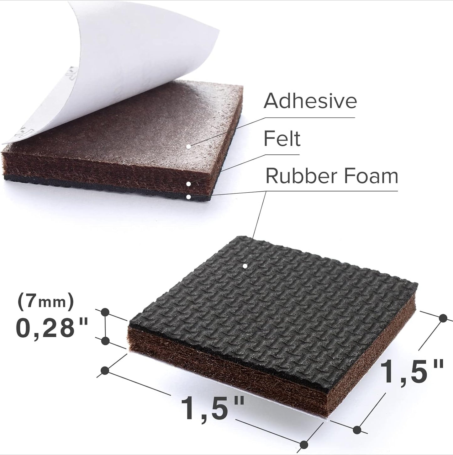 Non Slip Furniture Pads – 24 Premium Furniture Grippers 1 1/2"! Best Selfadhesive Rubber Feet Furniture Feet – Ideal Non Skid Furniture Pad Floor Protectors – Keep Furniture in Place!