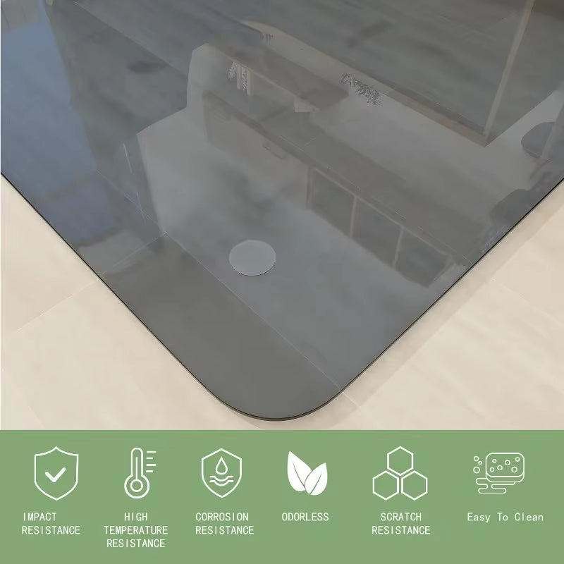 Office Chair Mat, 46" X 55" Tempered Glass Floor Mat for Office Chair on Carpet, 1/5" Thick Computer Floor Mat