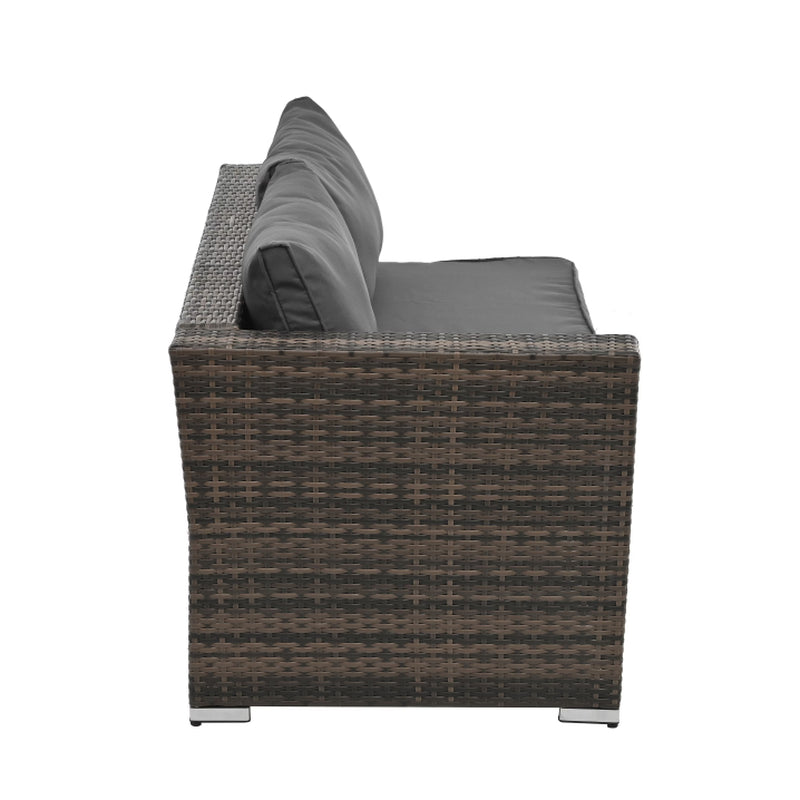 Patio Furniture, Outdoor Furniture, Seasonal PE Wicker Furniture, 4 Set Wicker Furniture with Tempered Glass Coffee Table