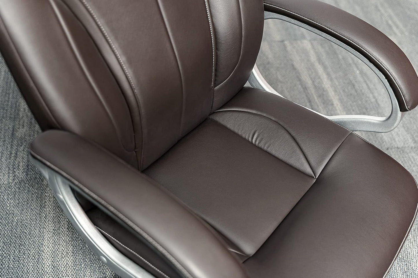 Executive Home Office Chair - Ergonomic Design, Modern, High Back, PU Leather, for Manager Office, Home Office - Brown