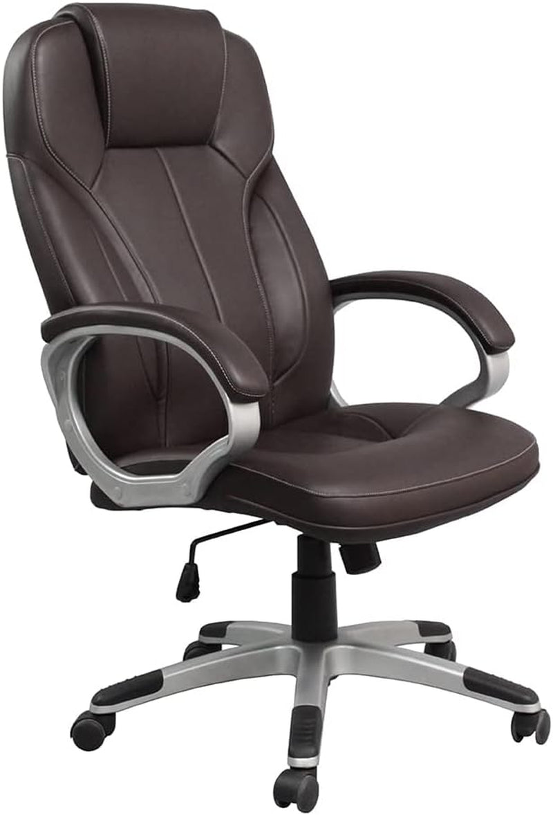 Executive Home Office Chair - Ergonomic Design, Modern, High Back, PU Leather, for Manager Office, Home Office - Brown