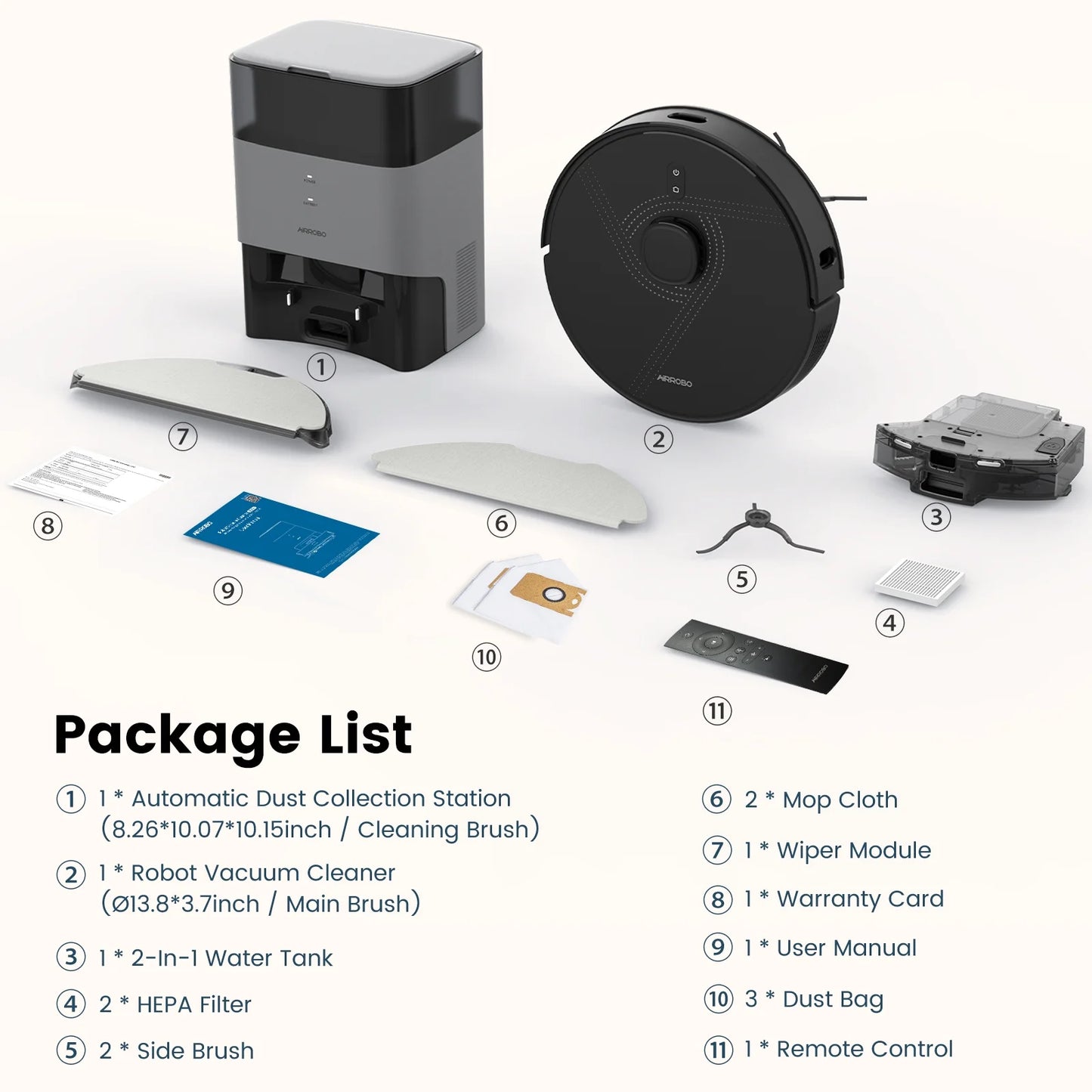 Robot Vacuum Cleaner and Mop Combo L40+, 60 Days Self-Empty Bin, 180 Min Runtime, APP and Voice Control
