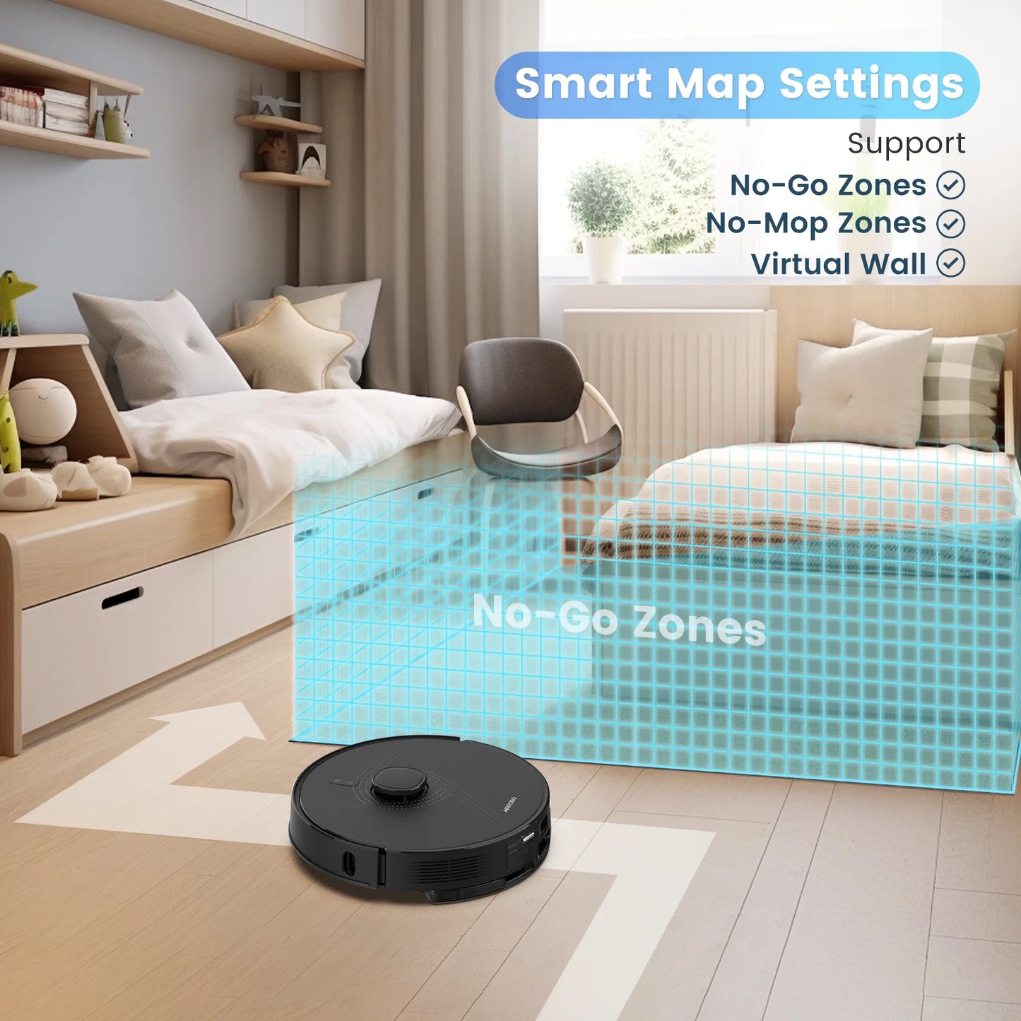 Robot Vacuum Cleaner and Mop Combo L40+, 60 Days Self-Empty Bin, 180 Min Runtime, APP and Voice Control