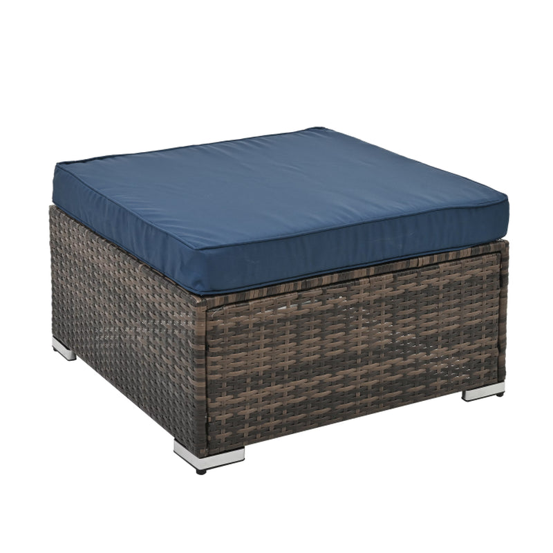 Patio Furniture, Outdoor Furniture, Seasonal PE Wicker Furniture, 4 Set Wicker Furniture with Tempered Glass Coffee Table
