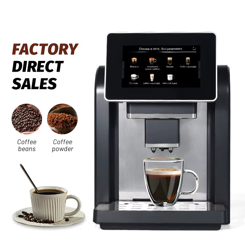 Moseener Super One-Touch Electric Espresso Coffee Maker Fully Automatic Commercial Grade for Household Use Portable US Plug For