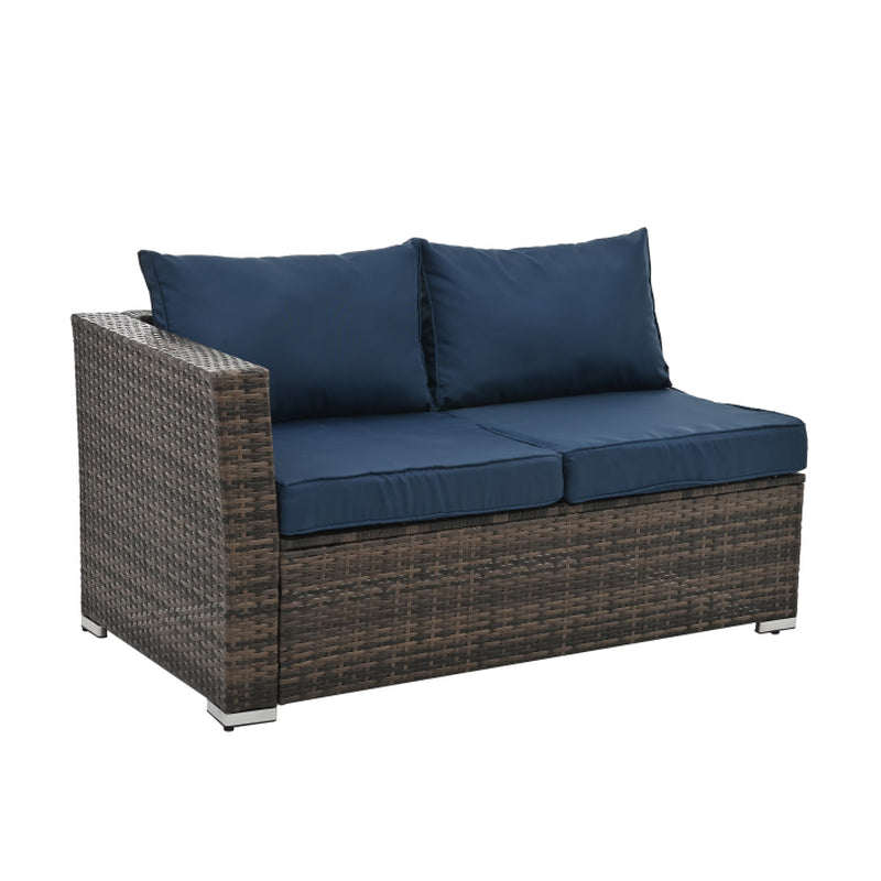Patio Furniture, Outdoor Furniture, Seasonal PE Wicker Furniture, 4 Set Wicker Furniture with Tempered Glass Coffee Table