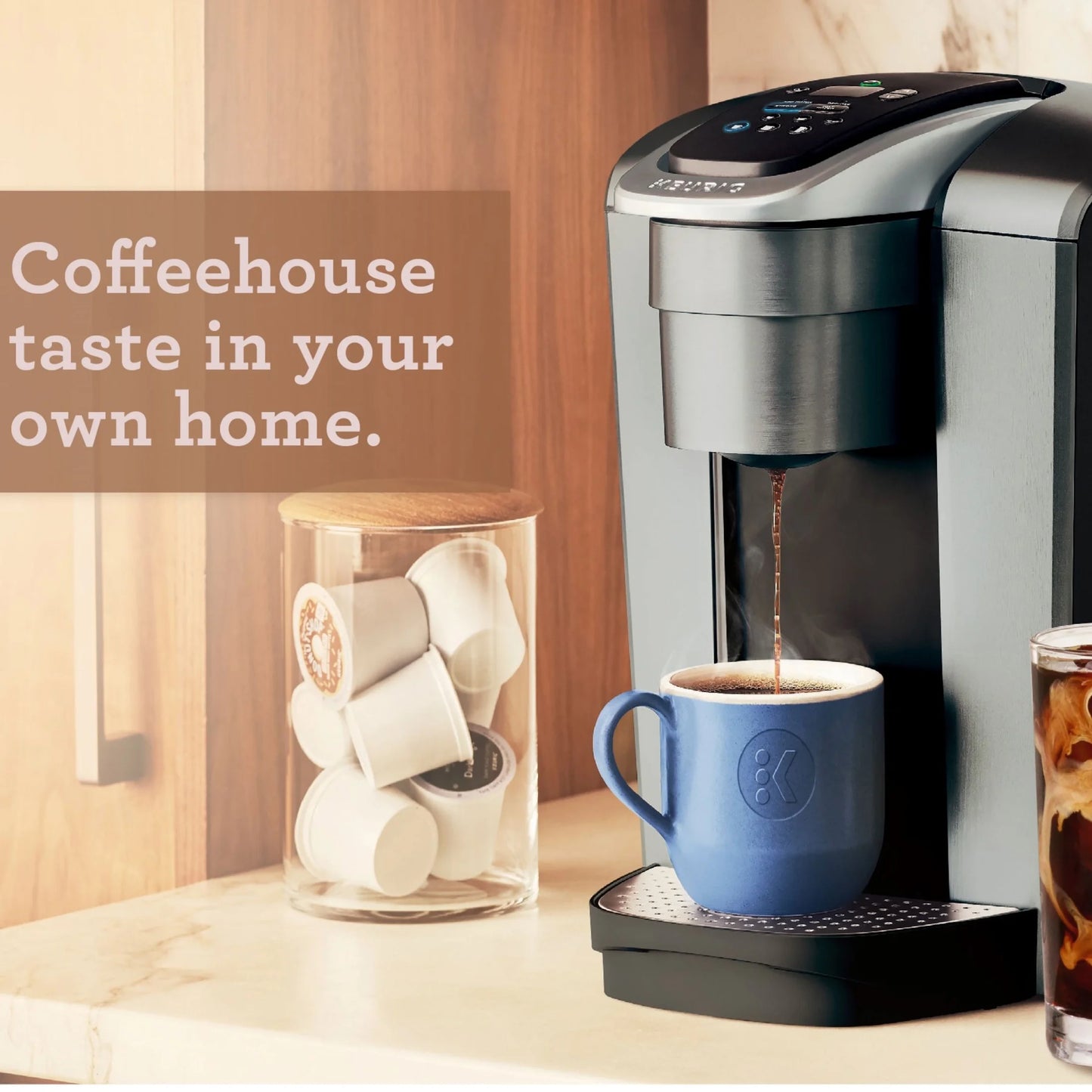 (2 Pack) K-Elite Single-Serve K-Cup Pod Coffee Maker, Brushed Silver