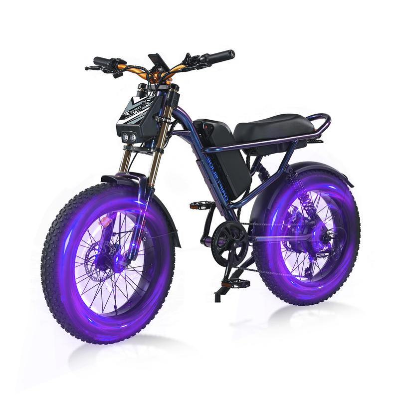 DRIFT.SLIDE 1500W Peak Power Electric Bike for Adults, 28 MPH 60 Miles Electric Moped Style Bike, 48V 20.8 Ah UL 2849 Removable Battery, 7 Speed 20" All Terrain Fat Tire Ebike (J1 Pro) Bicycle Light
