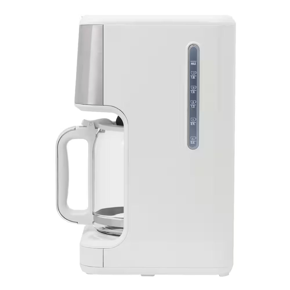 Generous Brew 14-Cup Ivory/Chrome Drip Coffee Maker with Adjustable Keep Warm and Anti-Drip Functions