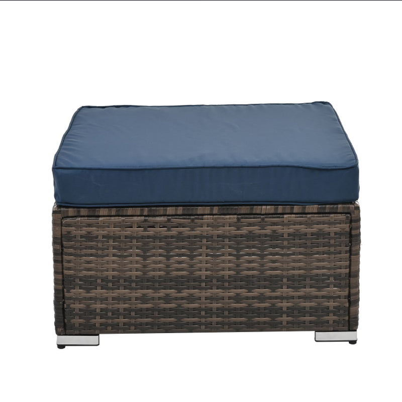 Patio Furniture, Outdoor Furniture, Seasonal PE Wicker Furniture, 4 Set Wicker Furniture with Tempered Glass Coffee Table
