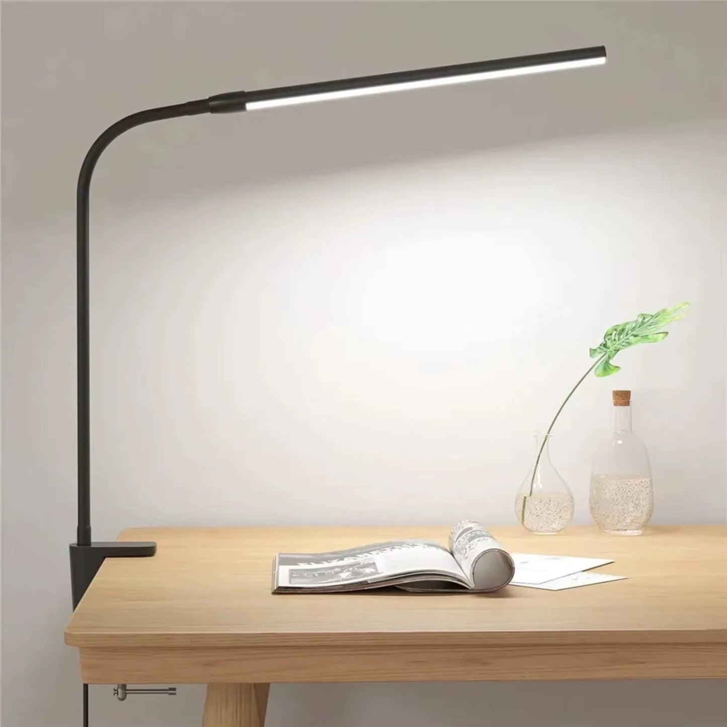 Double LED Desk Lamp Dimmable USB Reading Light Eye Protection Office
