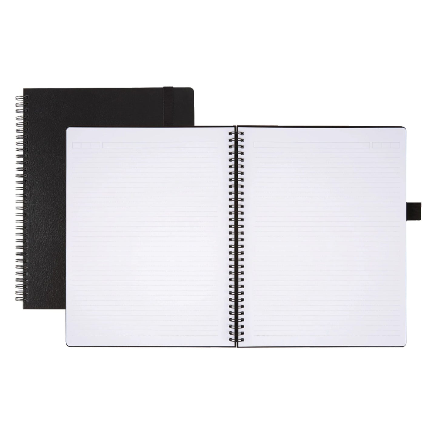 ® Brand Hard Cover Premium Business Notebook, 8 1/2" X 11", 1 Subject, Narrow Ruled, 120 Pages (60 Sheets), Black
