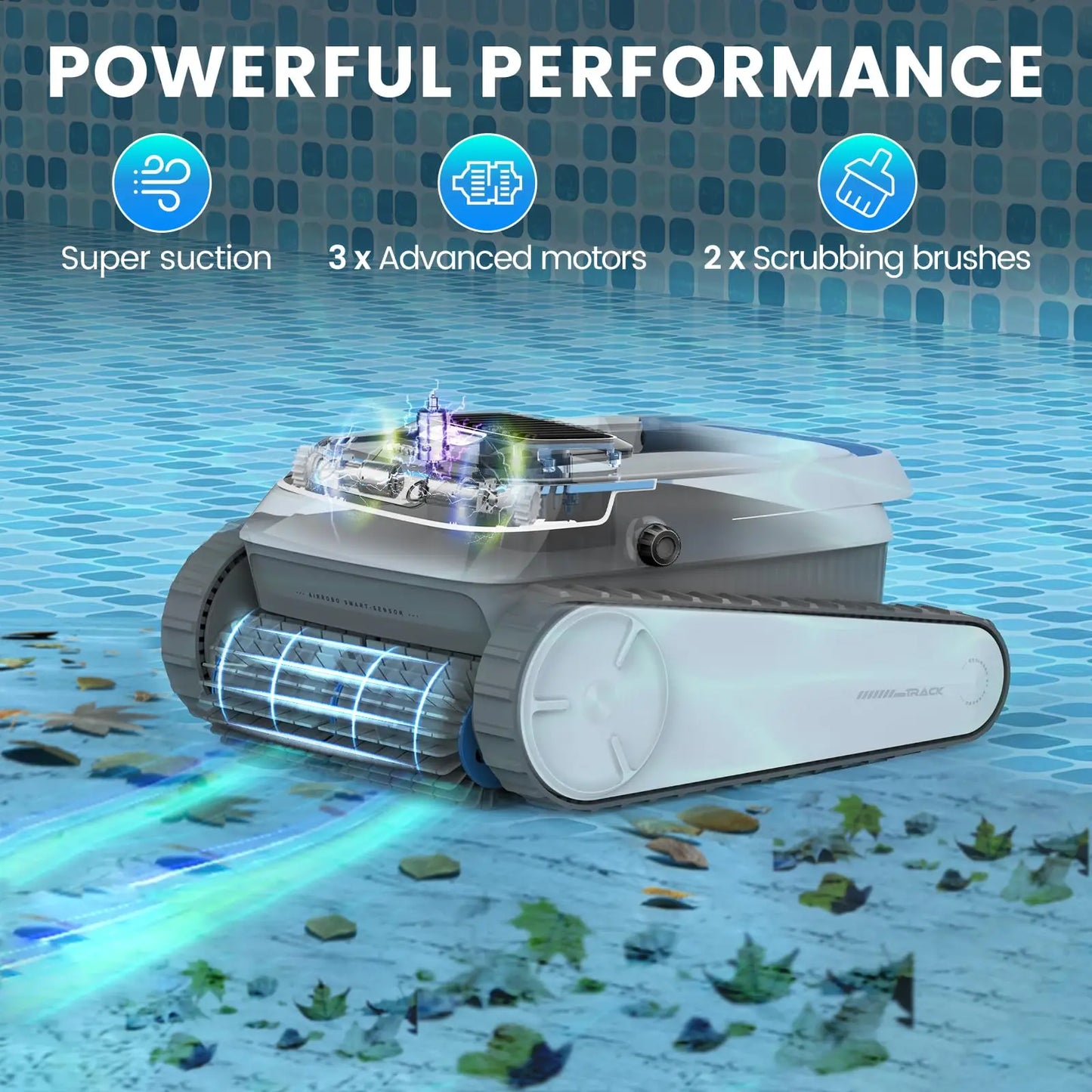 Pool Vacuum for Inground Pools, Smart Navigation Pool Cleaner Robot, Wall Climbing Pool Cleaner,120 Min Run Time