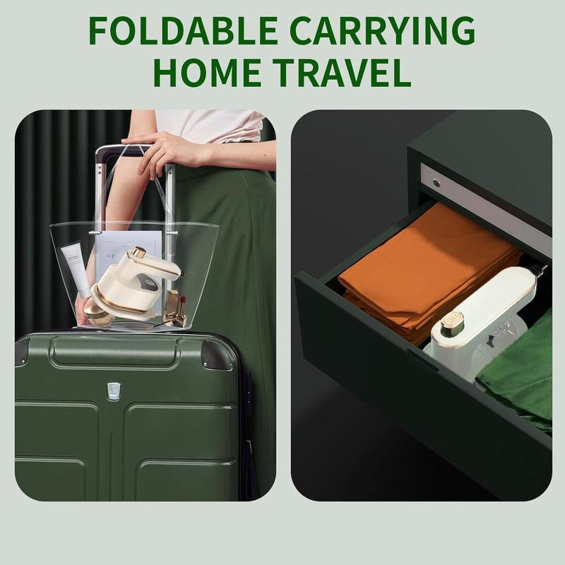 2025 Upgraded Mini Travel Lron for Clothes -Portable Handheld Steamlron with Wet & Dry Lroning for Home, Business & Travel (Beige/Green)