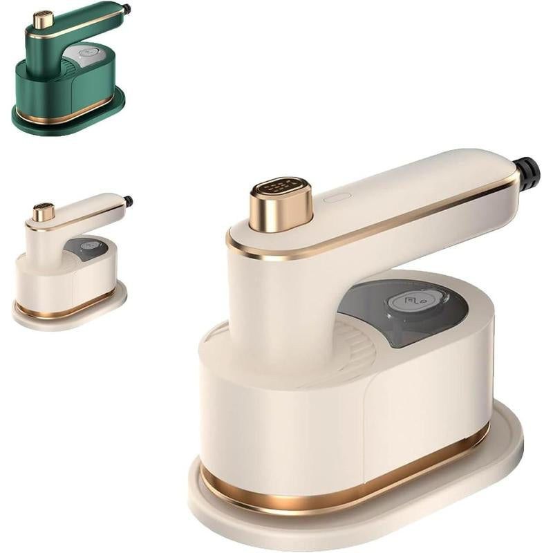 2025 Upgraded Mini Travel Lron for Clothes -Portable Handheld Steamlron with Wet & Dry Lroning for Home, Business & Travel (Beige/Green)