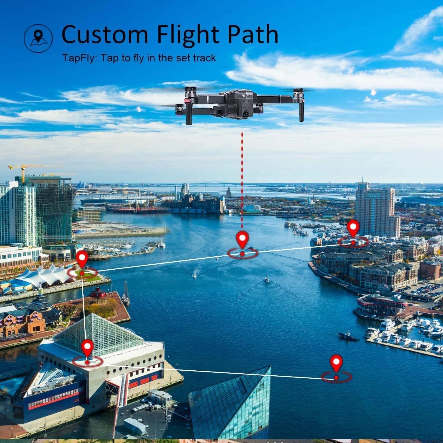 F24 PRO 4K UHD Drone, GPS, 30-Min Flight, Foldable Mini Drone, Brushless Motors, FPV, Wi-Fi, RC Quadcopter for Kids & Adults, Beginners & Enthusiasts, Carrying Case, Black