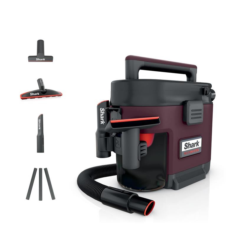 Shark Messmaster Portable Wet Dry Vacuum UV105 with Truegrip Accessory Suite Anybag Technology Self Cleaning Convenience Dishwasher Safe Dust Bin 950W 20Ft Cord