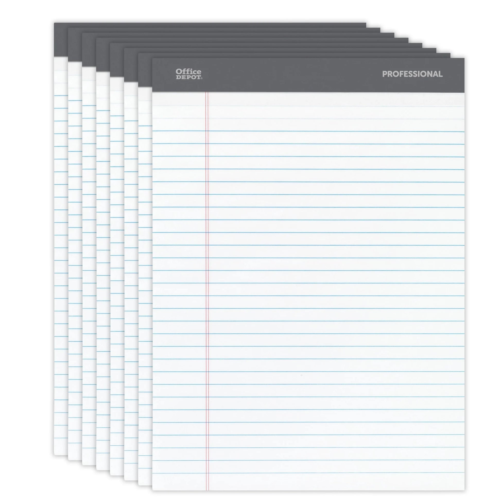 Professional Legal Pad, 8 1/2In. X 11 3/4In., Legal Ruled, 50 Sheets per Pad, White, Pack of 8 Pads, 99528