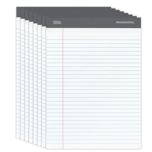 Professional Legal Pad, 8 1/2In. X 11 3/4In., Legal Ruled, 50 Sheets per Pad, White, Pack of 8 Pads, 99528