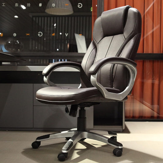 Executive Home Office Chair - Ergonomic Design, Modern, High Back, PU Leather, for Manager Office, Home Office - Brown