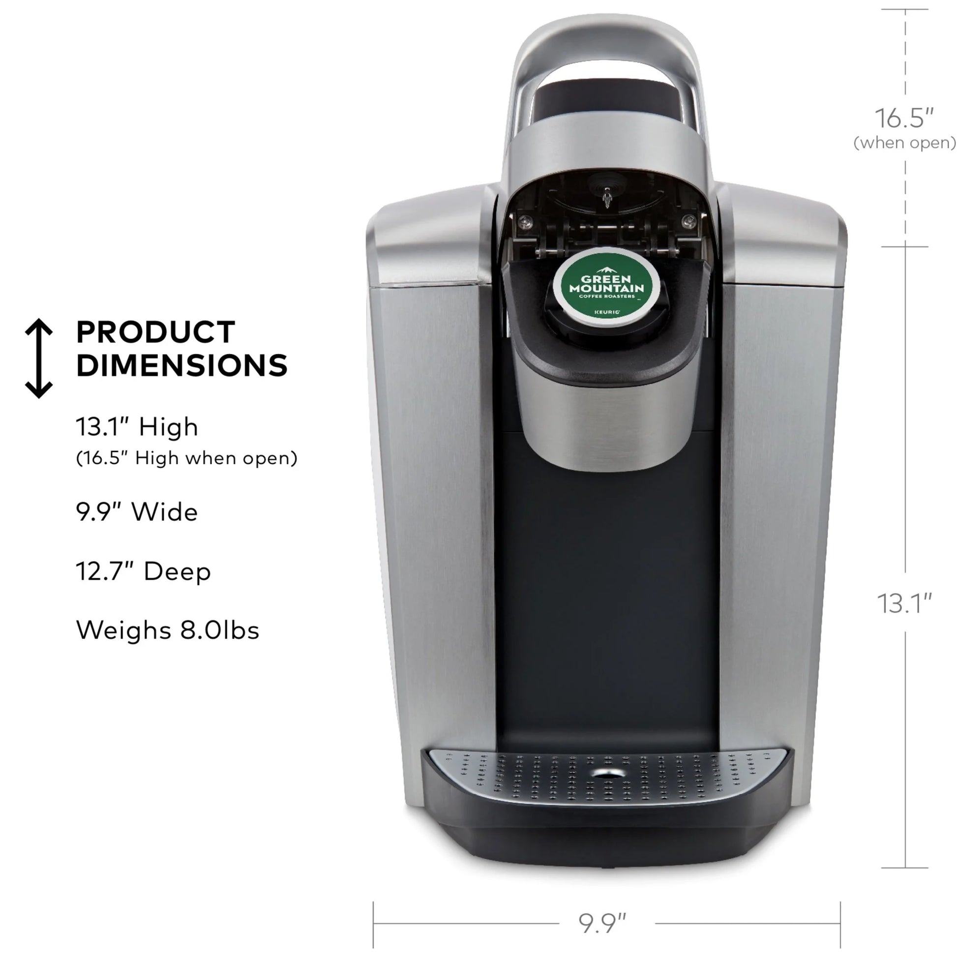 (2 Pack)  K-Elite Single-Serve K-Cup Pod Coffee Maker, Brushed Silver