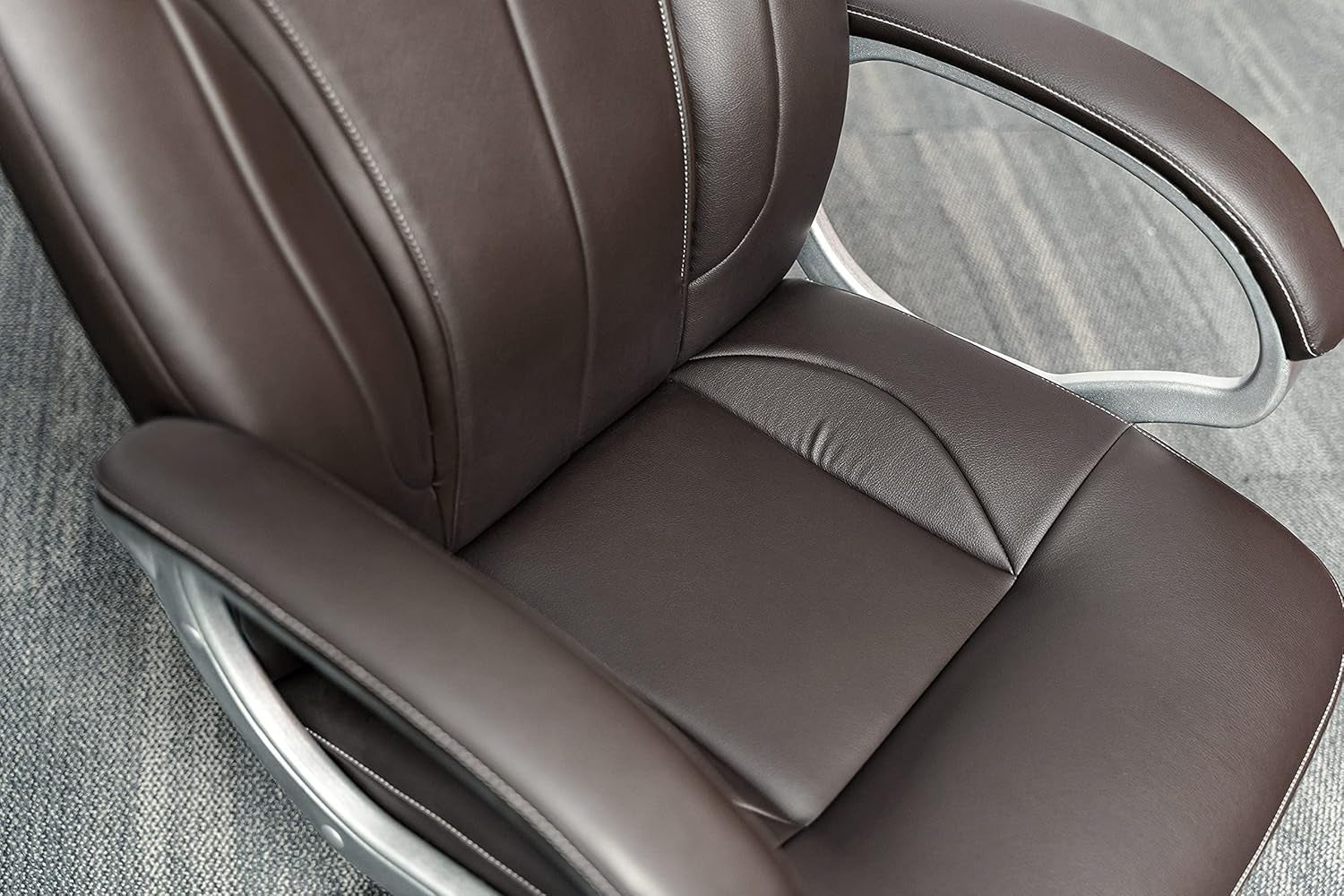 Executive Home Office Chair - Ergonomic Design, Modern, High Back, PU Leather, for Manager Office, Home Office - Brown