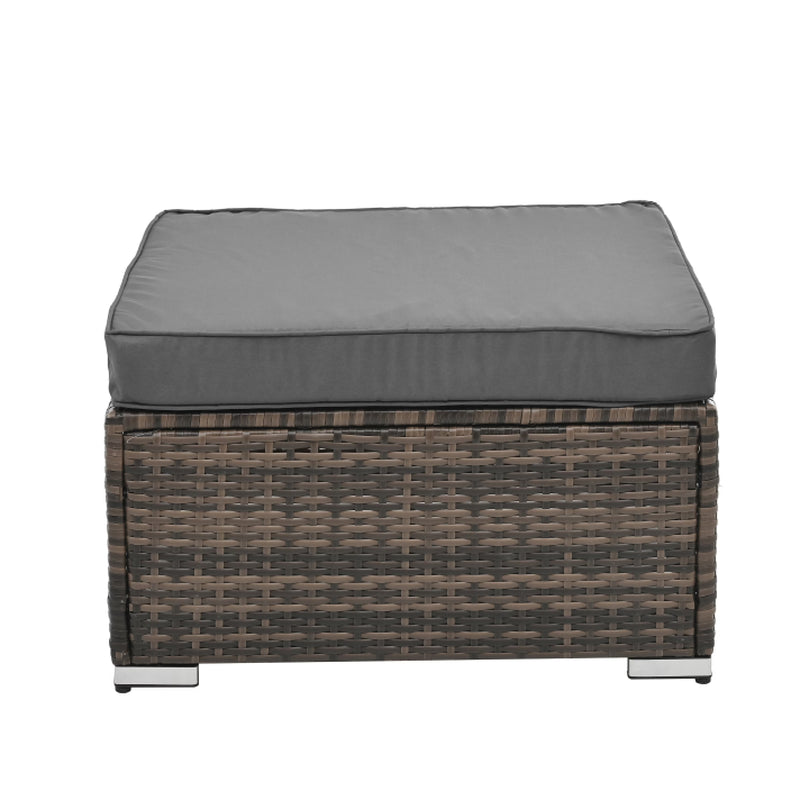Patio Furniture, Outdoor Furniture, Seasonal PE Wicker Furniture, 4 Set Wicker Furniture with Tempered Glass Coffee Table