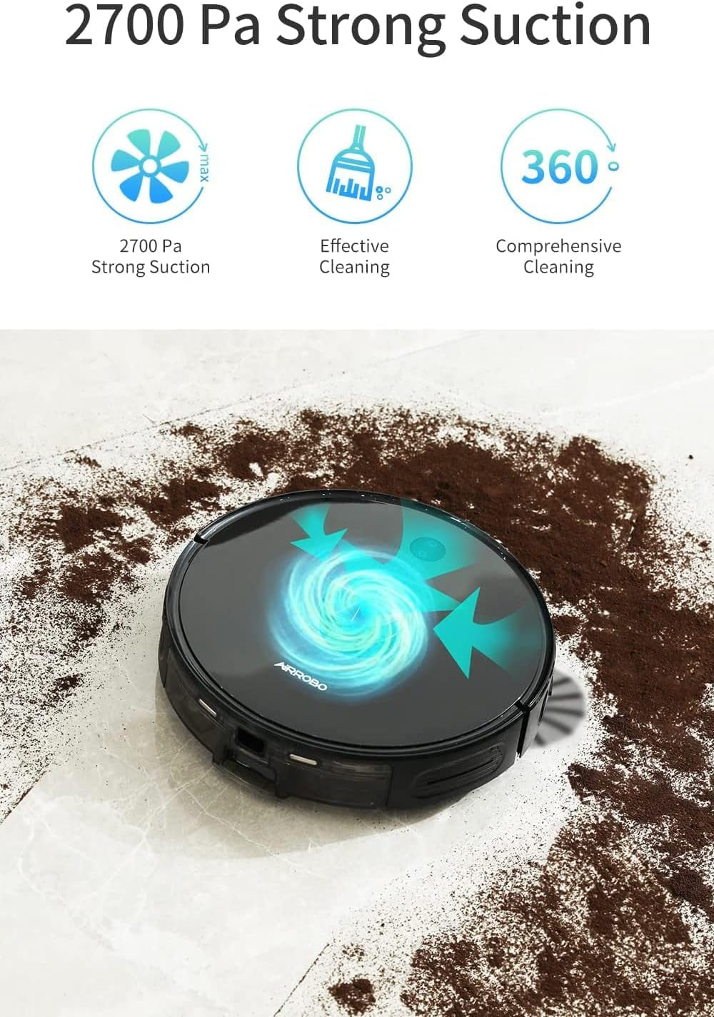 T10+ Robot Vacuum and Mop with Auto Dirt Disposal, Lidar Navigation, Compatible with Alexa and Google Assistant, 250Min Runtime, Max 2700Pa Strong Suction for Pet Hair, Hard Floor, Carpet