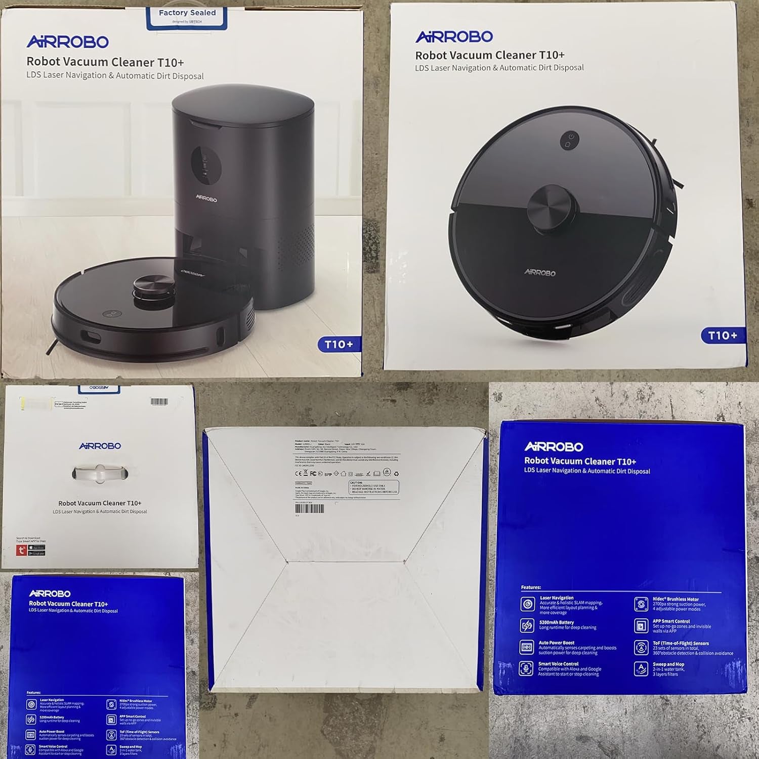 T10+ Robot Vacuum and Mop with Auto Dirt Disposal, Lidar Navigation, Compatible with Alexa and Google Assistant, 250Min Runtime, Max 2700Pa Strong Suction for Pet Hair, Hard Floor, Carpet