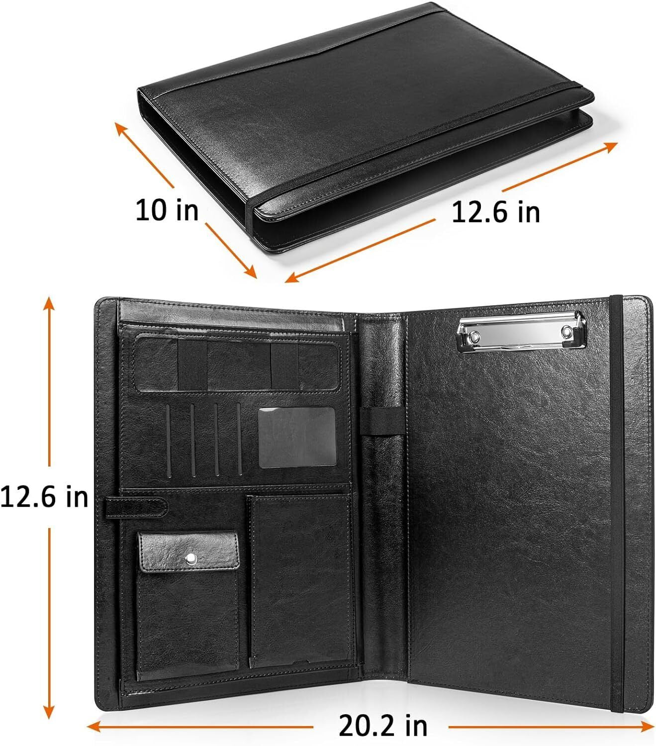 Leather Padfolio Business Portfolio Notebook Binder Office Organizer & Writing