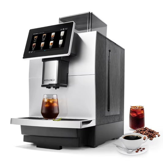 Moseener Super One-Touch Electric Espresso Coffee Maker Fully Automatic Commercial Grade for Household Use Portable US Plug For