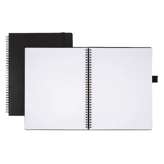 ® Brand Hard Cover Premium Business Notebook, 8 1/2" X 11", 1 Subject, Narrow Ruled, 120 Pages (60 Sheets), Black